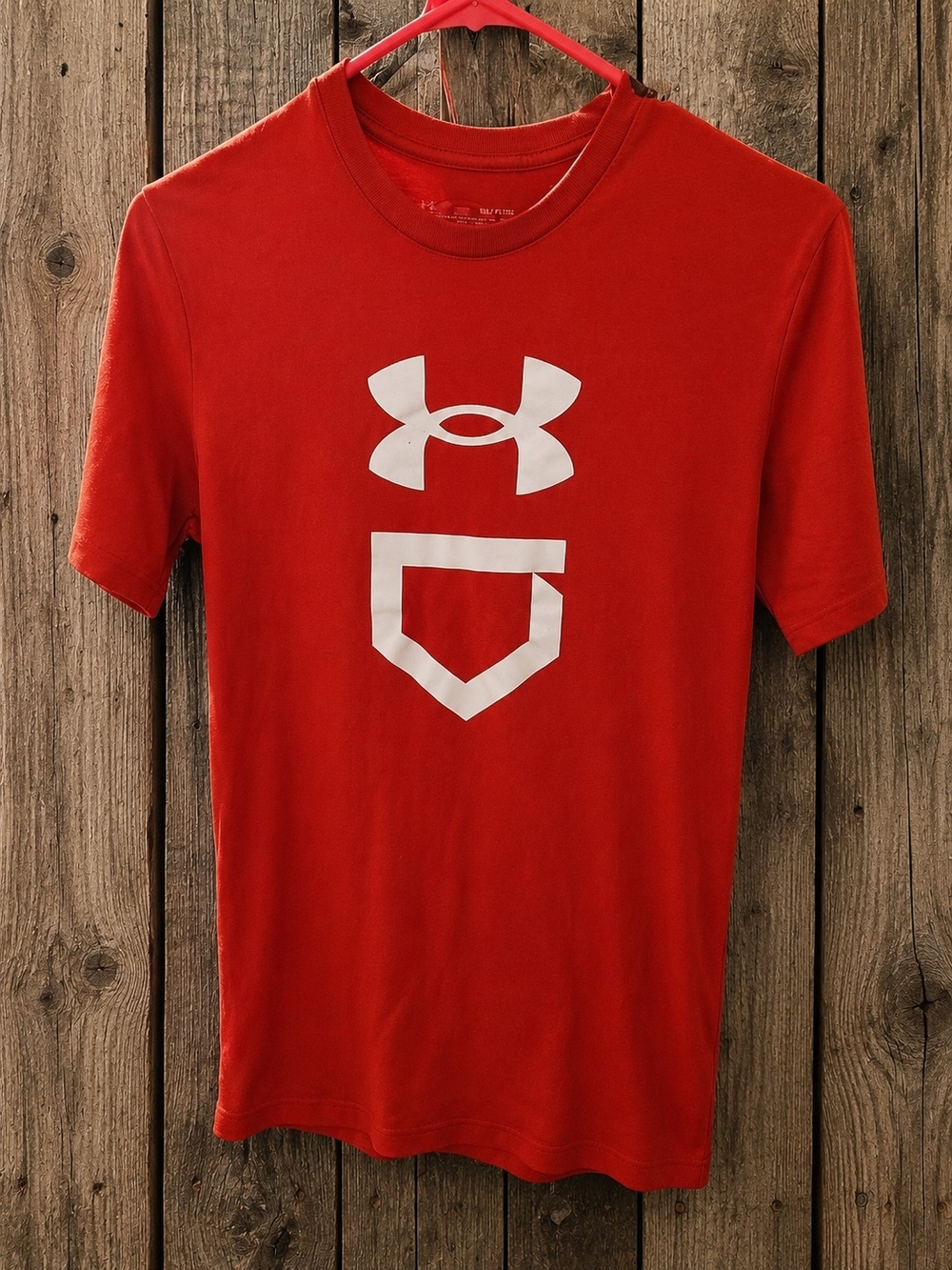 Under Armour Men’s Red Short Sleeve Tee with White Logo